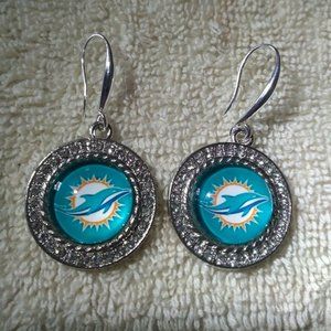 Miami Dolphins NFL Fashion Dangle Earrings NEW